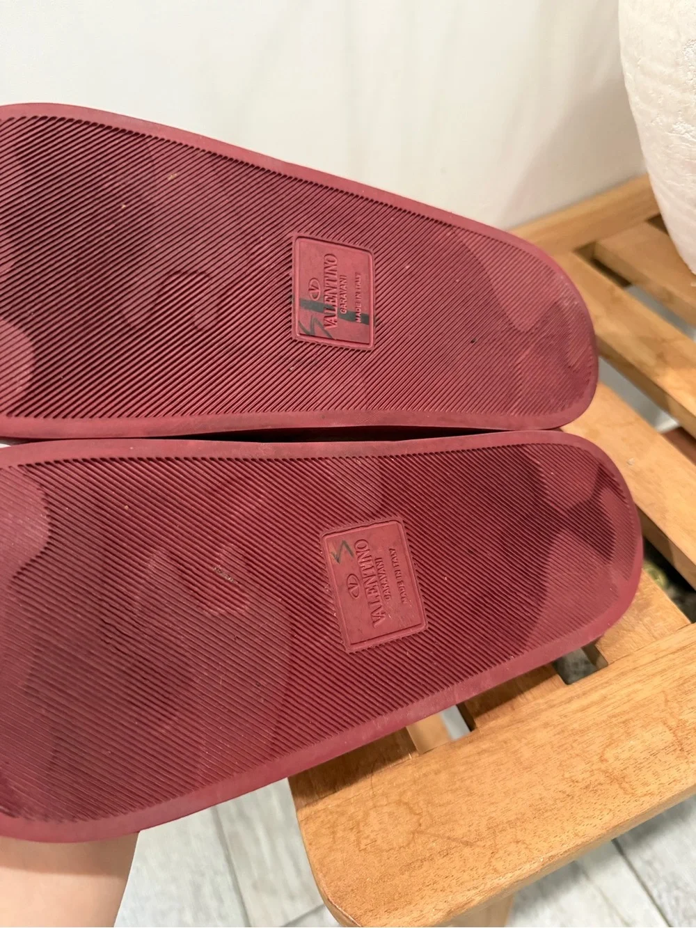 Valentino VLTN Red Logo Slide Sandals